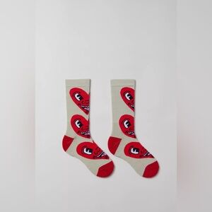 Keith Haring Oversized Heart Pattern Crew Sock